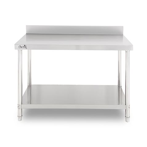 MESA DE TRABAJO ACERO INOXIDABLE 180X70X85CM CON RESPALDO CHEF PRO - Imagen 2