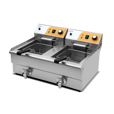 FREIDORA ELÉCTRICA PROFESIONAL 16+16 LITROS 2X3000W CHEF PRO