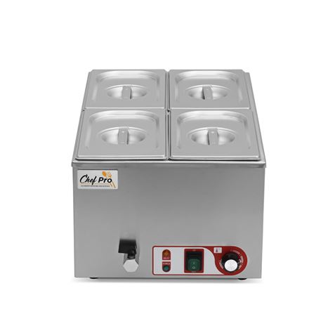 BAÑO MARIA INDUSTRIAL 4 CUBETAS 1200W CHEF PRO - Imagen 2