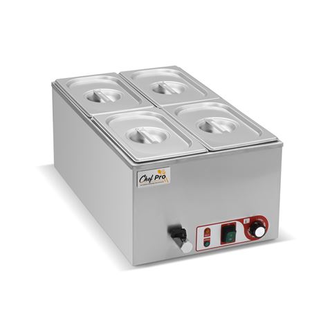 BAÑO MARIA INDUSTRIAL 4 CUBETAS 1200W CHEF PRO - Imagen 3