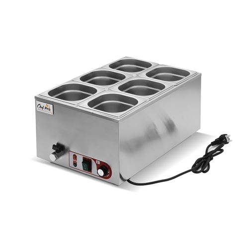 BAÑO MARIA INDUSTRIAL 6 CUBETAS 1200W CHEF PRO