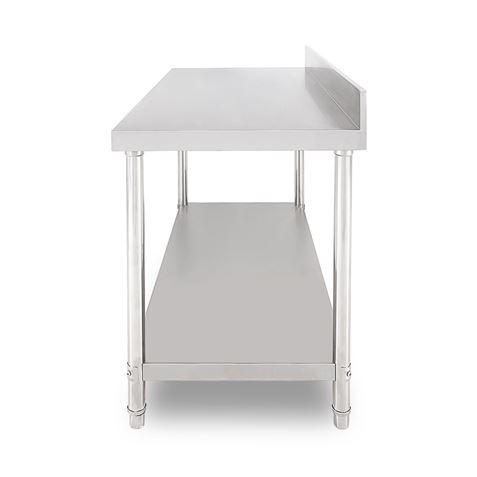 MESA DE TRABAJO ACERO INOXIDABLE 150X70X85CM CON RESPALDO CHEF PRO - Imagen 4