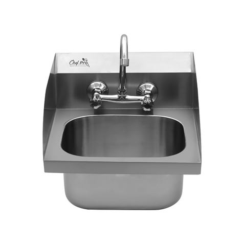 FREGADERO MURAL ACERO INOX PROFESIONAL CON GRIFO Y BACKSPLASH CHEF PRO - Imagen 2