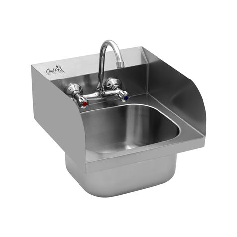 FREGADERO MURAL ACERO INOX PROFESIONAL CON GRIFO Y BACKSPLASH CHEF PRO - Imagen 3