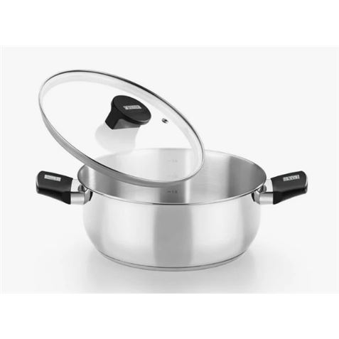 CACEROLA ACERO INOX CON TAPA VIDRIO 16CM ELITE MONIX