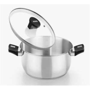 CACEROLA ACERO INOX CON TAPA VIDRIO 18CM ELITE MONIX