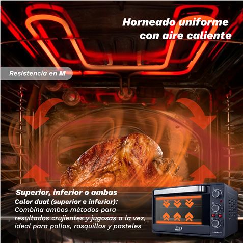 HORNO ELECTRICO CONVECCION 38 LITROS 2000W HR-38PRO GRUNKEL - Imagen 2