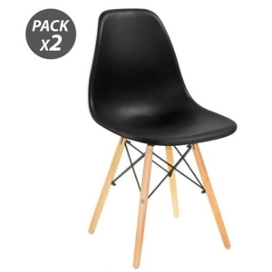 REACONDICIONADO PACK 2 SILLAS DESIGN D100 NEGRAS MUVIP