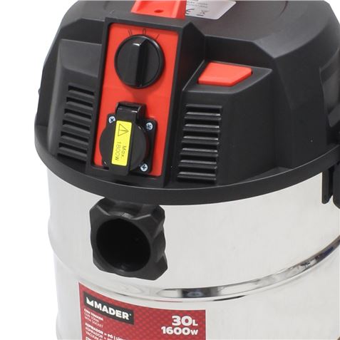 ASPIRADORA INOX POLVO-LÍQUIDOS 30 L. 1.600 W. MADER - Imagen 2