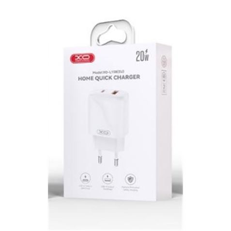 CARGADOR USB+USB-C 20W L158 BLANCO XO - Imagen 4