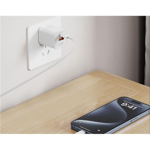 CARGADOR USB+USB-C 30W L149 BLANCO XO - Imagen 2
