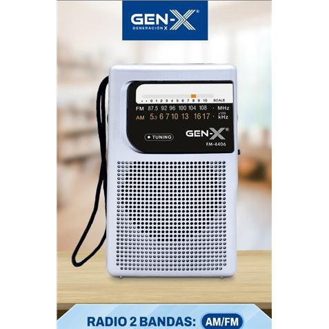 RADIO PORTATIL AM/FM ANALOGICA GRIS FM-4406 GEN-X - Imagen 2