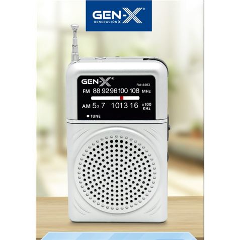 RADIO PORTATIL AM/FM ANALOGICA GRIS FM-4403 GEN-X - Imagen 2