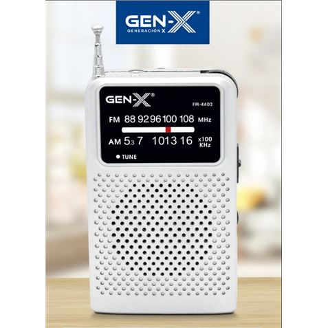 RADIO PORTATIL AM/FM ANALOGICA GRIS FM-4402 GEN-X - Imagen 2