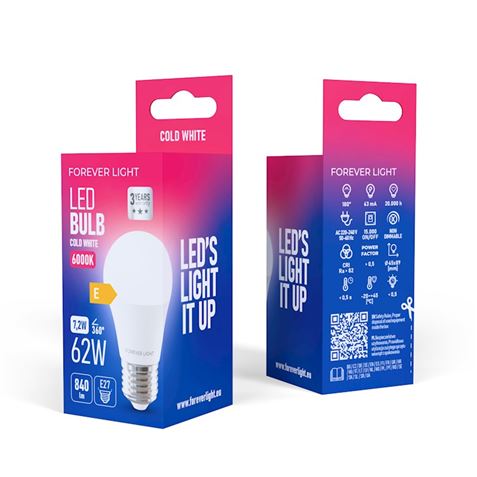 BOMBILLA LED G45 | 7.2W | 840LM | E27 | LUZ FRIA| FOREVER