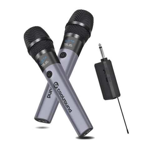 PACK 2 MICROFONOS INALÁMBRICOS UHF CON RECEPTOR Y BATERÍA COOLSOUND