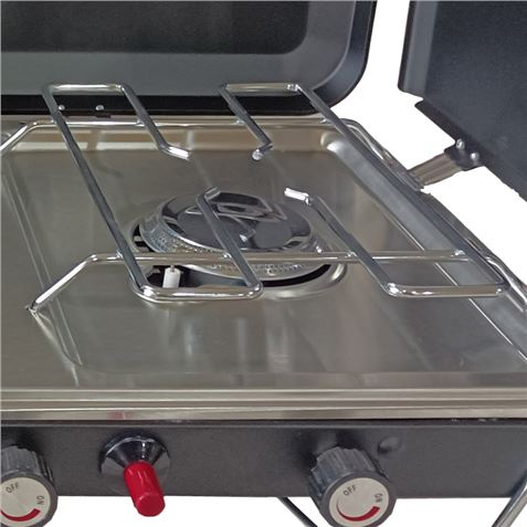 COCINA DE GAS PORTATIL PREMIUM OUTDOOR PLANCHA + DOBLE QUEMADOR MUVIP - Imagen 3