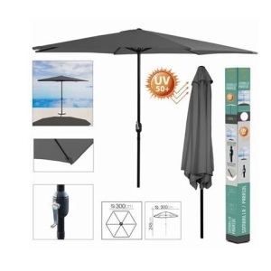 SOMBRILLA JARDIN 300CM METROS ANTRACITA