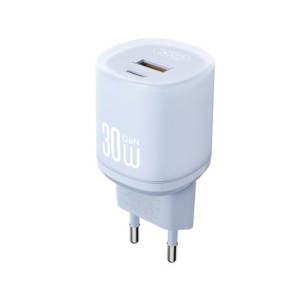 CARGADOR CARGA RAPIDA 30W USB-A Y USB-C L151 AZUL XO