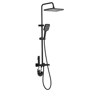 COLUMNA DE DUCHA COMPLETA SEL. BOTON DISPLAY NEGRA FONTASTOCK