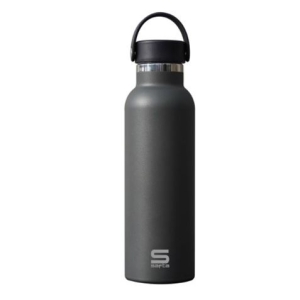 BOTELLA TERMO 600ML ACERO INOXIDABLE BASE SILICONA GRIS SAFTA