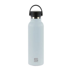 BOTELLA TERMO 600ML ACERO INOXIDABLE BASE DE SILICONA AZUL CLARO SAFTA