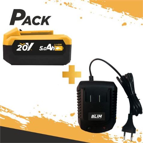 BATERIA 20V 5AH BLIM + CARGADOR DE BATERÍA RÁPIDO 20V BLIM