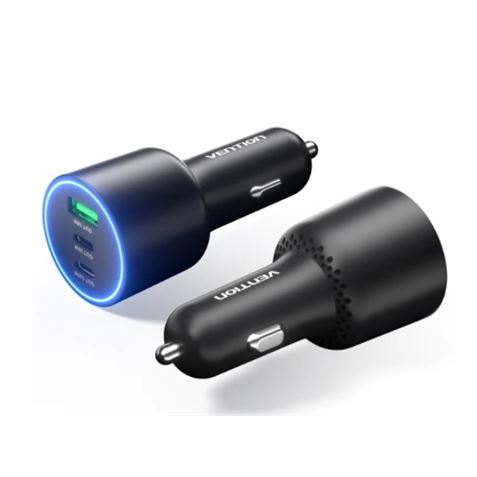 CARGADOR DE COCHE PARA SMARTPHONE | 100W | 2XUSB-C,1USB-A NEGRO VENTION