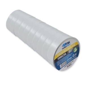 CINTA AISLANTE PVC 19MMX20M BLANCA 10UD FONTASTOCK