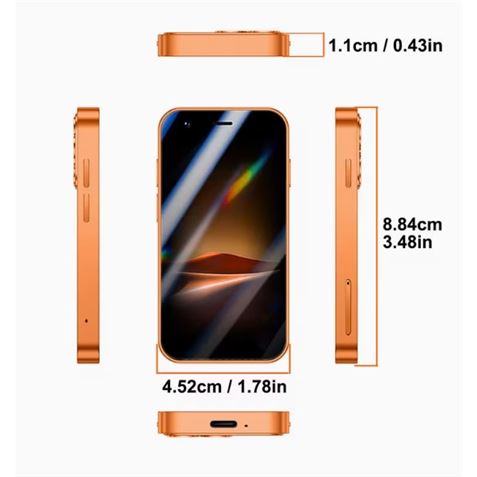 MINI TELEFONO MOVIL I17PROMINI NARANJA - Imagen 3