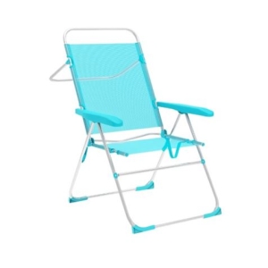 SILLA PLEGABLE 5 POSICIONES ALUMINIO AGUAMARINA 59X61X97CM