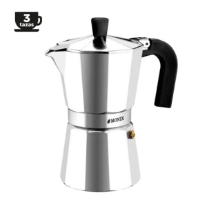 CAFETERA VITRO EXPRES 3 TAZAS ALUMINIO ANTIADHERENTE CALDERIN SIN CANTOS