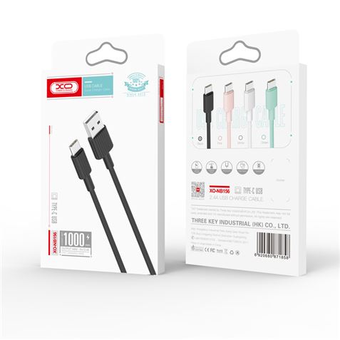 CABLE NB156 SILICONA USB - LIGHTNING | 2.4A | 1 MTR | BLANCO XO - Imagen 2