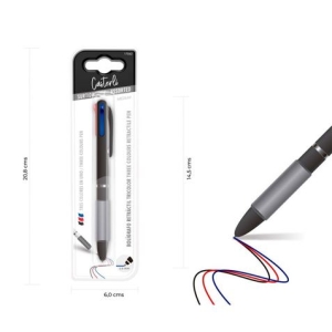 BOLÍGRAFO RETRÁCTIL TRICOLOR 1MM CASTERLI