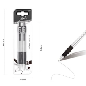 PACK 2 BOLÍGRAFOS GEL 0.7MM NEGRO CASTERLI