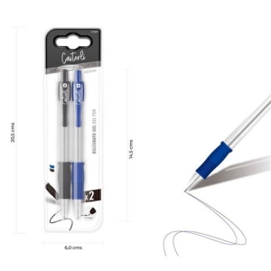 PACK 2 BOLÍGRAFOS GEL 0.7MM NEGRO, AZUL CASTERLI