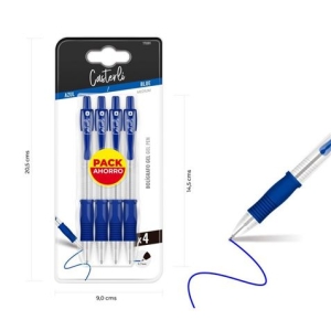 PACK 4 BOLÍGRAFOS GEL 0.7MM AZUL CASTERLI