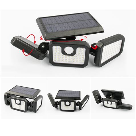 FOCO SOLAR TRIPLE CON SENSOR 800LM ELBAT - Imagen 2