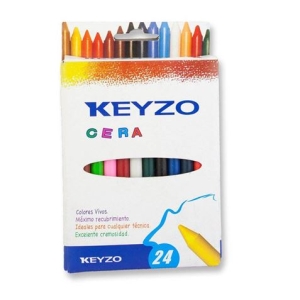 CAJA 24 CERAS COLORES VIVOS KEYZO