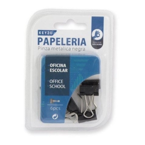 PACK 6 PINZAS METÁLICAS NEGRAS Nº5 KEYZO