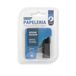 PACK 4 PINZAS METÁLICAS NEGRAS Nº3 KEYZO