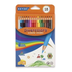 ESTUCHE 18 LÁPICES DE COLORES DIVERCOLORS KEYZO
