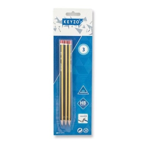PACK 3 LÁPICES GRAFITO TRIANGULAR KEYZO