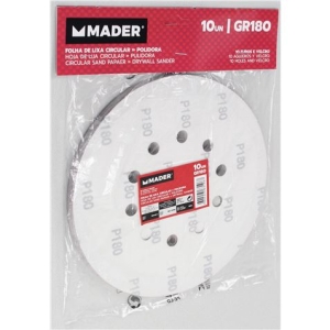 PACK 10 LIJAS GR180 VELCRO PARA MODELO 63184 MADER