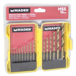 JUEGO 15 UND BROCAS HSS PARA METAL MADER