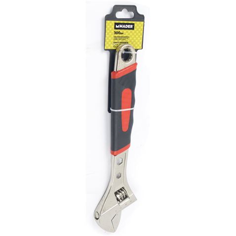 LLAVE INGLESA AJUSTABLE 12" MANGO GOMA MADER