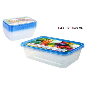 SET 10 TUPPER SEMIDESECHABLES RECTANGULAR 500ML PRIVILEGE
