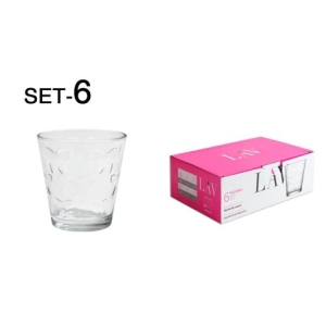 SET 6 VASOS CRISTAL 255CC KELEBEK