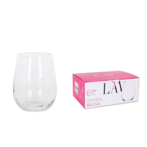 SET 6 VASOS CRISTAL 360CC GAIA
