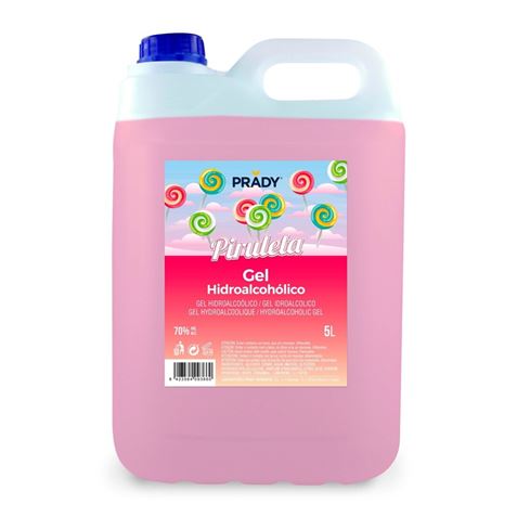 GEL HIDROALCOHOLICO HIGIENIZANTE 70% ALCOHOL AROMA PIRULETA 5 LITROS PRADY